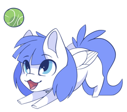 Size: 994x877 | Tagged: safe, alternate character, alternate version, artist:arctic-fox, oc, oc only, oc:snow pup, pegasus, pony, ball, chibi, collar, simple background, solo, tennis ball, transparent background