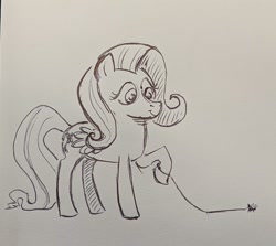Size: 1373x1226 | Tagged: safe, artist:mellodillo, fluttershy, ant, insect, pegasus, pony, g4, female, grayscale, leash, mare, monochrome, pencil drawing, traditional art
