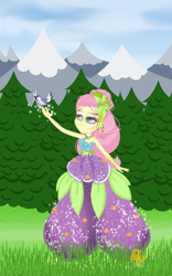 Size: 540x866 | Tagged: dead source, safe, artist:srntee, fluttershy, bird, equestria girls, g4, base used, clothes, pants, solo