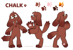 Size: 1280x879 | Tagged: safe, artist:redxbacon, oc, oc only, oc:chalk, diamond dog, diamond dog oc, female, glasses, heart, reference sheet, simple background, solo, tongue out, white background