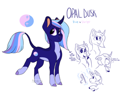 Size: 2542x2048 | Tagged: safe, artist:moccabliss, oc, oc only, oc:opal dusk, pony, unicorn, crying, curved horn, female, high res, horn, leonine tail, magic, magical lesbian spawn, mare, offspring, parent:starlight glimmer, parent:trixie, parents:startrix, solo