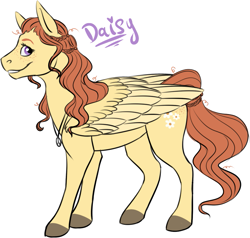 Size: 911x866 | Tagged: safe, artist:eperyton, oc, oc only, oc:daisy, pegasus, pony, colored hooves, offspring, parent:tree hugger, parent:zephyr breeze, parents:zephyrhugger, pegasus oc, simple background, smiling, solo, white background, wings