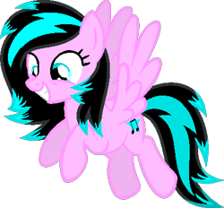 Size: 424x394 | Tagged: safe, artist:pegasski, oc, oc only, pegasus, pony, g4, base used, female, flying, grin, mare, pegasus oc, simple background, smiling, solo, transparent background, wings