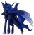 Size: 1280x1334 | Tagged: safe, artist:wingofpegacraft, princess luna, alicorn, pony, g4, big ears, blue mane, blue tail, chest fluff, choker, crown, ear fluff, ethereal mane, eyelashes, feather, female, flowing mane, flowing tail, green eyes, hoof shoes, horn, jewelry, looking at you, regalia, scar, simple background, smiling, solo, starry mane, tied tail, transparent background, watermark, wings