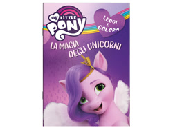 Size: 1200x900 | Tagged: safe, pipp petals, pegasus, pony, g5, my little pony: a new generation, official, adorapipp, book, book cover, cover, cute, female, heart, italian, mare, my little pony logo, solo