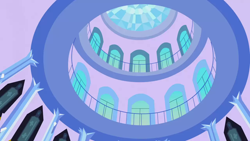 Size: 1280x720 | Tagged: safe, screencap, g4, games ponies play, architecture, background, crystal castle, crystal empire, no pony, rotunda, scenic ponyville