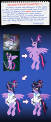 Size: 1701x4015 | Tagged: safe, artist:ponymaan, sci-twi, twilight sparkle, alicorn, pony, eqg summertime shorts, equestria girls, g4, mad twience, big crown thingy, clothes, element of magic, goggles, jewelry, lab coat, messy hair, messy mane, regalia, twilight sparkle (alicorn)