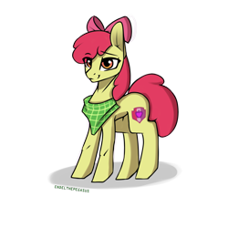 Size: 2000x2000 | Tagged: safe, artist:endelthepegasus, apple bloom, earth pony, pony, g4, adorabloom, cute, female, filly, high res, neckerchief, simple background, solo, transparent background