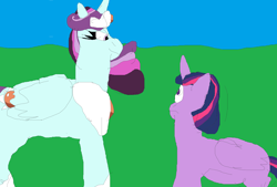 Size: 10072x6816 | Tagged: safe, artist:willtheraven1, principal abacus cinch, twilight sparkle, alicorn, pony, equestria girls, g4, 1000 hours in ms paint, alternate universe, cinchcorn, midnight sparkle, queen cinch, twilight is anakin, twilight sparkle (alicorn)