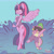 Size: 3000x3000 | Tagged: safe, artist:scribleydoodles, spike, twilight sparkle, alicorn, dragon, anthro, unguligrade anthro, g4, clothes, duo, female, high res, male, mare, one-piece swimsuit, sunglasses, swimming trunks, swimsuit, twilight sparkle (alicorn), water, winged spike, wings