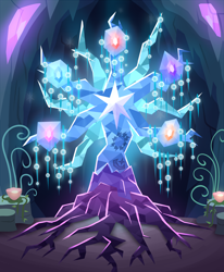 Size: 4000x4850 | Tagged: safe, artist:deroach, tree of harmony, equestria project humanized, cave, element of generosity, element of honesty, element of kindness, element of laughter, element of loyalty, element of magic, elements of harmony, fanfic, fanfic art