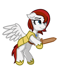 Size: 664x691 | Tagged: safe, artist:neuro, pegasus, pony, armor, female, guardsmare, mare, royal guard, sword, weapon