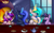 Size: 4920x3080 | Tagged: safe, artist:darklight1315, princess cadance, princess celestia, princess luna, twilight sparkle, alicorn, bat pony, pony, fanfic:diplomatic immunity, g4, alicorn tetrarchy, banana, cake, chest fluff, coffee, coffee mug, cookie, crown, cup, ear fluff, fanfic art, fireplace, food, illustration, jewelry, magic, magic aura, mug, regalia, tea, teacup, twilight sparkle (alicorn), window