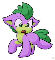 Size: 559x619 | Tagged: safe, artist:zutcha, spike, earth pony, pony, g4, cute, male, ponified, ponified spike, solo, species swap, spikabetes