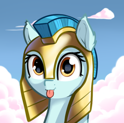 Size: 360x357 | Tagged: safe, artist:neuro, guardian angel (g4), pegasus, pony, g4, :p, female, guardsmare, mare, royal guard, tongue out