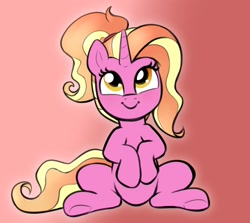 Size: 2144x1912 | Tagged: safe, artist:heretichesh, luster dawn, pony, unicorn, g4, cute, female, lusterbetes, mare, sitting, smiling, solo