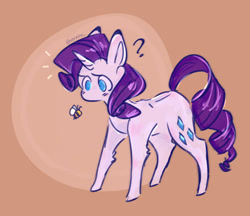 Size: 1280x1106 | Tagged: safe, artist:teaandsheep, rarity, bee, insect, pony, unicorn, g4, cute, female, leg fluff, looking at something, mare, no mouth, no nose, question mark, raribetes, solo
