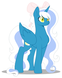 Size: 1280x1605 | Tagged: safe, artist:auroranovasentry, oc, oc only, oc:fleurbelle, alicorn, pony, bow, female, hair bow, mare, simple background, solo, transparent background