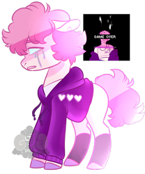 Size: 600x720 | Tagged: safe, artist:lavvythejackalope, oc, oc only, earth pony, pony, clothes, crying, ear piercing, earth pony oc, hoodie, piercing, sad, simple background, transparent background