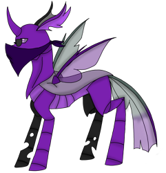 Size: 2912x3018 | Tagged: safe, artist:agdapl, changedling, changeling, bandana, changedlingified, crossover, high res, male, purple changeling, simple background, sniper, sniper (tf2), solo, species swap, sunglasses, team fortress 2, transparent background