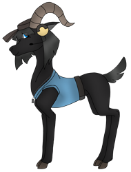 Size: 2252x2969 | Tagged: safe, artist:agdapl, goat, clothes, crossover, hat, headset, high res, horns, male, scout (tf2), simple background, solo, species swap, team fortress 2, transparent background