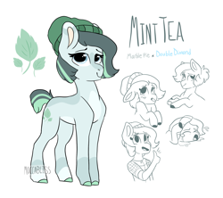 Size: 1993x1771 | Tagged: safe, artist:moccabliss, oc, oc only, oc:mint tea, earth pony, pony, female, mare, offspring, parent:double diamond, parent:marble pie, solo