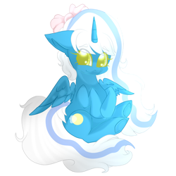 Size: 1024x1024 | Tagged: safe, artist:sakimiaji, oc, oc:fleurbelle, alicorn, pony, adorabelle, alicorn oc, bow, chibi, cute, female, hair bow, horn, looking at you, mare, ocbetes, simple background, smiling, smiling at you, solo, transparent background, wings, yellow eyes