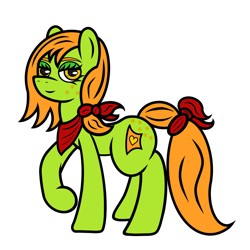 Size: 1024x1024 | Tagged: safe, artist:dice-warwick, oc, oc only, oc:lottery, earth pony, pony, fallout equestria, red scarf, solo