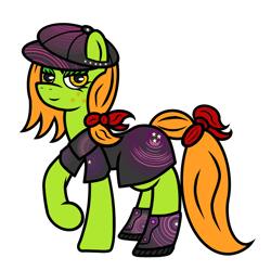 Size: 1024x1024 | Tagged: safe, artist:dice-warwick, oc, oc only, oc:lottery, earth pony, pony, fallout equestria, boots, clothes, dress, hat, shoes, solo