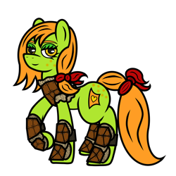 Size: 1024x1024 | Tagged: safe, artist:dice-warwick, oc, oc only, oc:lottery, earth pony, pony, fallout equestria, armor, brigade armor, leather armor, solo