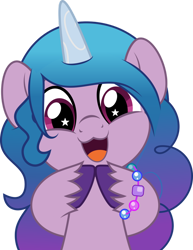 Size: 800x1038 | Tagged: safe, artist:jhayarr23, izzy moonbow, pony, unicorn, g5, :3, bracelet, cute, cuteness overload, daaaaaaaaaaaw, female, goody greeting meme, izzybetes, jewelry, looking at you, mare, nya, open mouth, simple background, solo, transparent background, unshorn fetlocks, weapons-grade cute
