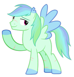 Size: 1413x1463 | Tagged: safe, artist:cindystarlight, artist:persephoneiabases, oc, oc only, unnamed oc, pegasus, pony, g4, scar, simple background, solo, transparent background, two toned wings, wings