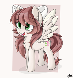 Size: 3000x3200 | Tagged: safe, artist:starmaster, oc, oc:blissy spring, pegasus, pony, happy, high res, smiling, solo, spread wings, wings