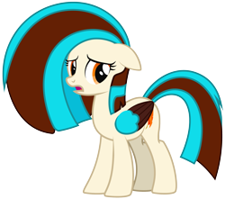 Size: 2763x2437 | Tagged: safe, artist:lightning stripe, part of a set, oc, oc only, oc:phoenix feather, pegasus, pony, g4, commission, cream coat, eyelashes, female, floppy ears, frown, high res, long hair, long mane, long tail, mare, orange eyes, sad, simple background, solo, transparent background, two toned mane, two toned tail