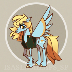 Size: 2261x2261 | Tagged: safe, artist:laps-sp, oc, oc only, oc:morning zephyr, pegasus, pony, clothes, high res, jacket, solo