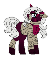 Size: 286x325 | Tagged: safe, artist:inspiredpixels, oc, oc only, pony, unicorn, female, mare, mummy, simple background, solo, standing, transparent background