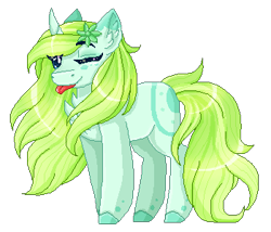Size: 350x300 | Tagged: safe, artist:inspiredpixels, oc, oc only, pony, unicorn, coat markings, female, mare, simple background, solo, tongue out, transparent background