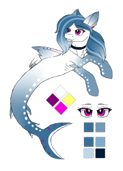 Size: 1349x1877 | Tagged: safe, artist:inspiredpixels, oc, oc only, original species, pony, shark, shark pony, adoptable, choker, ear piercing, fangs, piercing, reference sheet, simple background, solo, transparent background