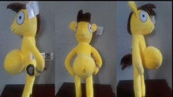 Size: 1000x562 | Tagged: safe, oc, oc:johnny, earth pony, anthro, anthro plushie, fat, irl, multiple views, photo, plushie