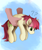 Size: 1810x2140 | Tagged: safe, artist:yakovlev-vad, roseluck, earth pony, human, pony, g4, behaving like a cat, confused, cute, disembodied hand, female, hand, holding a pony, it's dangerous to go alone, lacrimal caruncle, mare, offscreen character, pony pet, question mark, rosabetes, rosepet