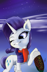 Size: 1300x1980 | Tagged: safe, artist:guatergau5, rarity, pony, unicorn, g4, clothes, scarf, shoes, solo