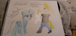 Size: 1920x924 | Tagged: safe, artist:1987arevalo, trixie, g4, johnny bravo, traditional art