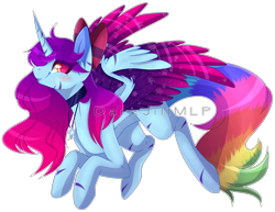 Size: 4144x3192 | Tagged: safe, artist:darkjillmlp123, oc, oc only, alicorn, pony, colored wings, female, gradient background, mare, multicolored wings, simple background, solo, transparent background, wings