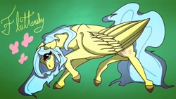 Size: 1920x1080 | Tagged: safe, artist:bumblekitty82, fluttershy, pegasus, pony, g4, alternate design, alternate hair color, solo