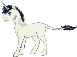 Size: 1236x909 | Tagged: safe, artist:eperyton, oc, oc only, pony, unicorn, ear piercing, horn, leonine tail, magical lesbian spawn, male, offspring, parent:octavia melody, parent:vinyl scratch, parents:scratchtavia, piercing, simple background, solo, stallion, unicorn oc, white background