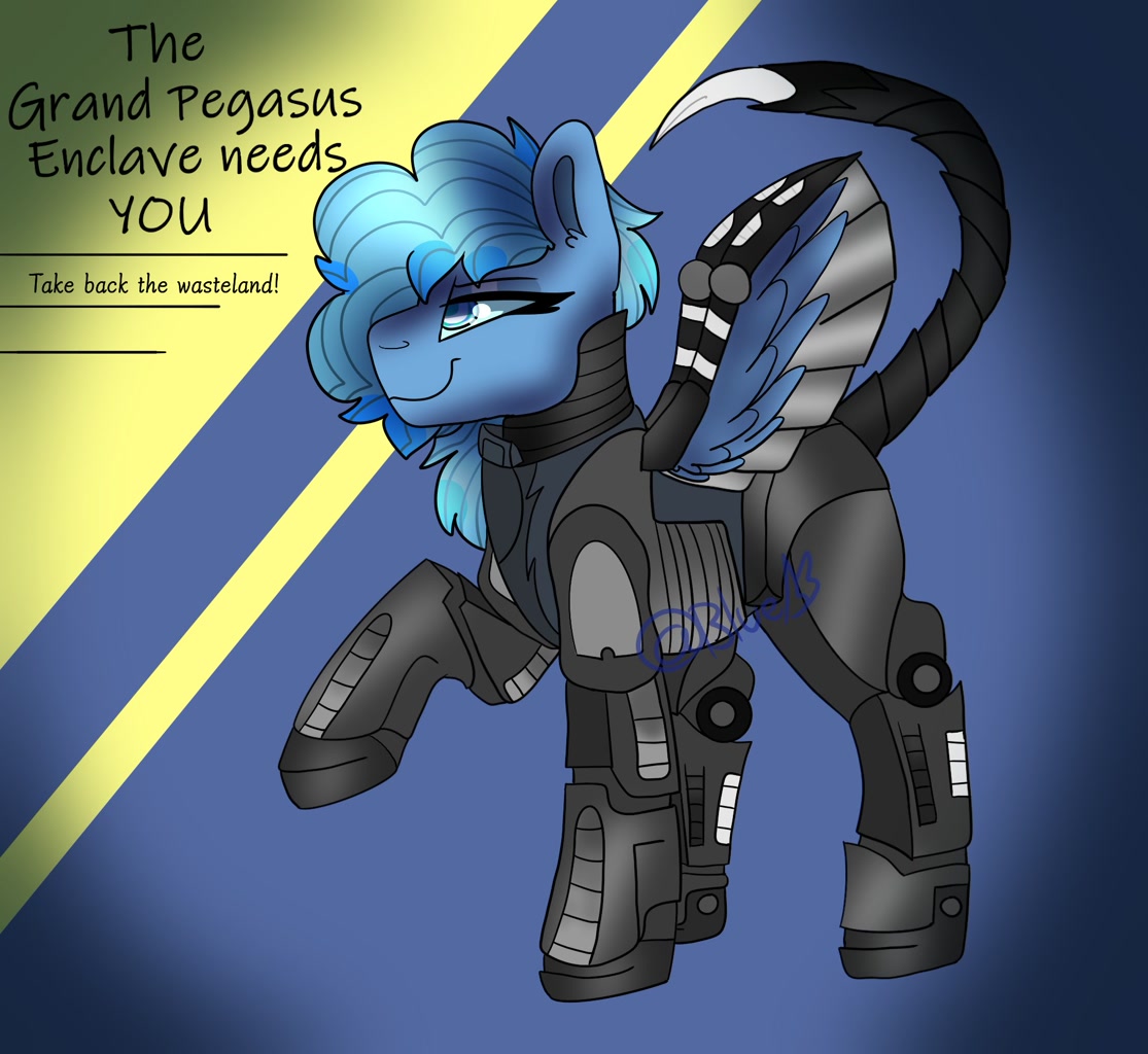 safe, artist:bluemoon, <b>fallout</b> <b>equestria</b>, armor, enclave, female, mare, pow...