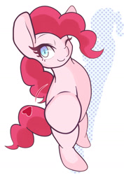 Size: 1191x1684 | Tagged: safe, artist:sc_kis_rko, pinkie pie, earth pony, pony, g4, bipedal, female, floating heart, heart, looking at you, mare, one eye closed, solo, wink, winking at you