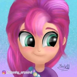 Size: 566x566 | Tagged: safe, artist:fluttershy_art.nurul, sunny starscout, pegasus, pony, unicorn, equestria girls, g4, g5, equestria girls-ified, female, g5 to equestria girls, g5 to g4, generation leap, solo