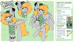 Size: 2804x1601 | Tagged: safe, artist:kirbirb, oc, oc only, pegasus, pony, chest fluff, clothes, ear piercing, flannel, hat, hoodie, lip piercing, nose piercing, nose ring, piercing, plaid shirt, reference sheet, shirt, solo, spiked wristband, tongue piercing, wristband