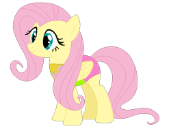 Size: 525x409 | Tagged: safe, artist:selenaede, artist:user15432, fluttershy, pegasus, pony, g4, base used, clothes, cutie mark on clothes, leotard, olympics, simple background, solo, sports, sports outfit, sporty style, swimsuit, transparent background